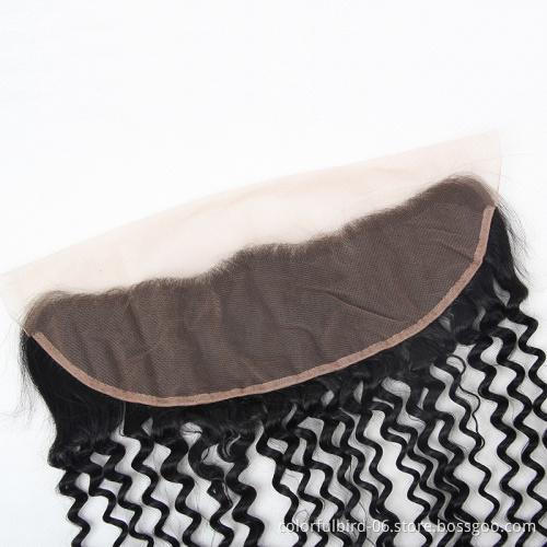 Free Sample 100% Virgin Hair Kinky Curly Double Drawn Human Hair 13*4 frontal Malaysian Afro Kinky Curly hair